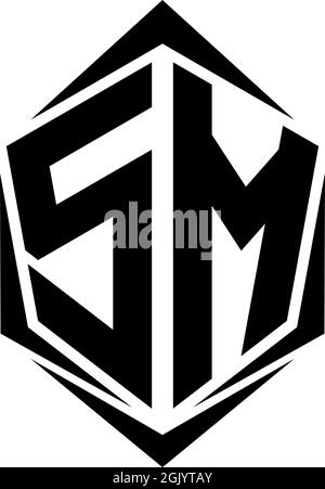 Initial SM Logo Design with Shield Style, Logo Business Branding Stock  Vector - Illustration of geometric, industry: 215703171