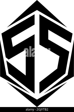 Initial SS logo design with Shield style, Logo business branding. Stock Vector