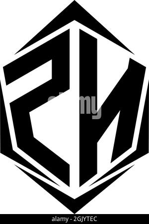 Initial ZN logo design with Shield style, Logo business branding. Stock Vector