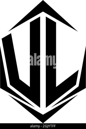 Initial VL logo design with Shield style, Logo business branding. Stock Vector