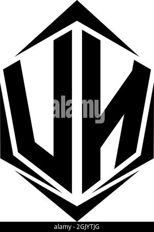 Initial VN logo design with Shield style, Logo business branding. Stock Vector