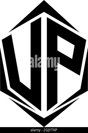 Initial VP logo design with Shield style, Logo business branding. Stock Vector