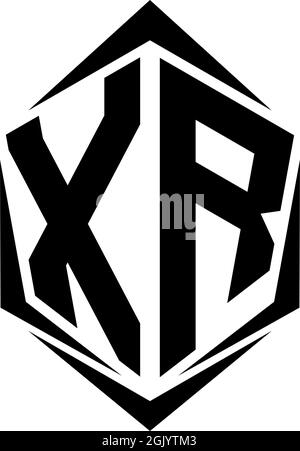 Initial XR logo design with Shield style, Logo business branding. Stock Vector