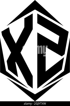 Initial XZ logo design with Shield style, Logo business branding. Stock Vector