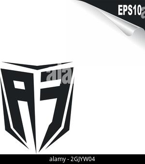 Initial AF logo design with Shield style, Logo business branding. Stock Vector
