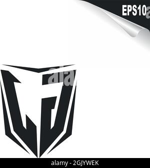Initial JG, LG logo design with Shield style, Logo business branding. Stock Vector