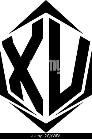 Initial XV logo design with Shield style, Logo business branding. Stock Vector