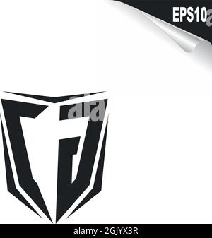 Initial CG logo design with Shield style, Logo business branding. Stock Vector