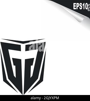 Initial GG logo design with Shield style, Logo business branding. Stock Vector