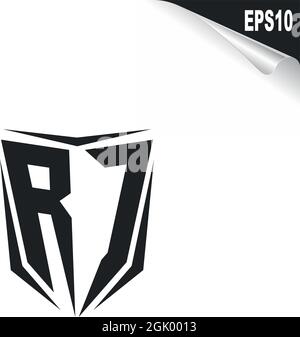 Initial RC logo design with Shield style, Logo business branding. Stock Vector