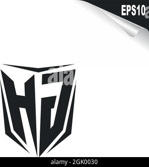 Initial HG logo design with Shield style, Logo business branding. Stock Vector