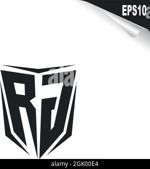 Initial RG logo design with Shield style, Logo business branding. Stock Vector
