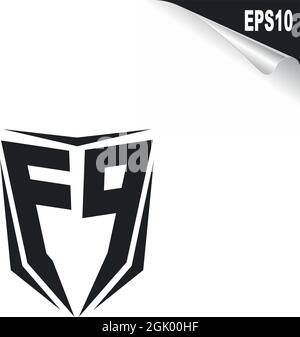 Initial FP logo design with Shield style, Logo business branding. Stock Vector
