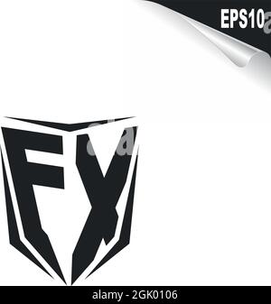 FX initial esport logo with simple shield design style vector graphic ...