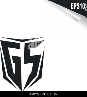 Initial GS logo design with Shield style, Logo business branding. Stock Vector