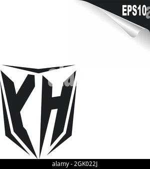 Initial YH logo design with Shield style, Logo business branding. Stock Vector