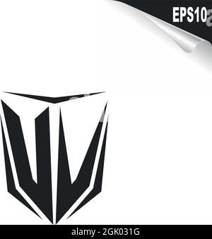 Initial UV logo design with Shield style, Logo business branding. Stock Vector