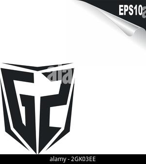 Initial GZ logo design with Shield style, Logo business branding. Stock Vector