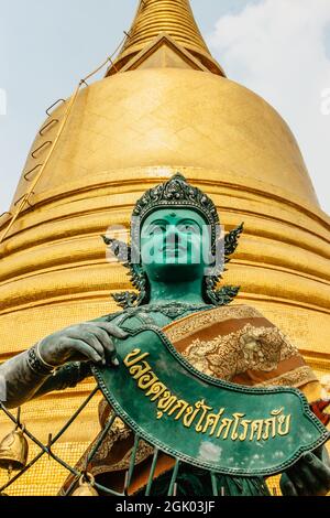 Bangkok, Thailand - January 16,2020. Wat Saket or Golden Mount ancient Buddhist temple with temple hall,golden chedi, pagoda, Buddhist spiritual Stock Photo