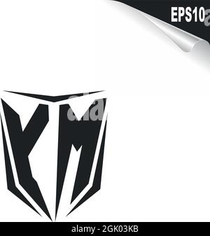 Initial YM logo design with Shield style, Logo business branding. Stock Vector