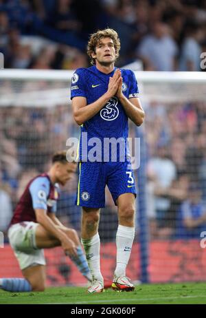 London, UK. 11th Sep 2021. 11 September 2021 - Chelsea v Aston Villa -The Premier League   Marcus Alonso during the Premier League match against Aston Villa. Picture Credit : © Mark Pain / Alamy Live News Stock Photo