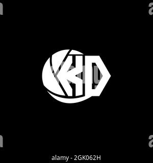 Initial KD logo design Geometric and Circle style, Logo business branding. Stock Vector