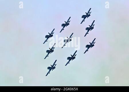 Monza, Italy. 12th Sep, 2021. Air show, F1 Grand Prix of Italy at Autodromo Nazionale Monza on September 12, 2021 in Monza, Italy. (Photo by HOCH ZWEI) Credit: dpa/Alamy Live News Stock Photo