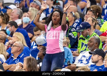 Seattle Seahawks strong safety Jamal Adams (33) watch a video replay during  an NFL football game against the Indianapolis Colts, Sunday, Sept. 12,  2021, in Indianapolis. (AP Photo/Zach Bolinger Stock Photo - Alamy