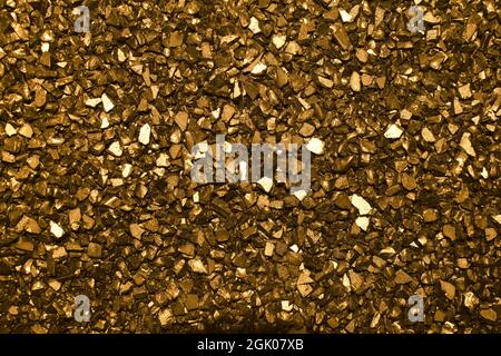 Golden broken glass texture. Stock Photo
