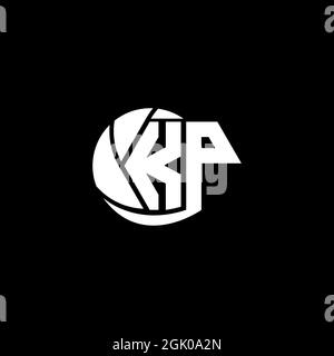 Initial KP logo design Geometric and Circle style, Logo business branding. Stock Vector