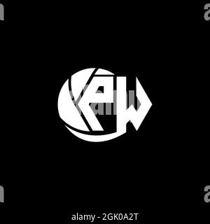 Initial PW logo design Geometric and Circle style, Logo business branding. Stock Vector