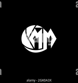 Initial MM logo design Geometric and Circle style, Logo business branding. Stock Vector