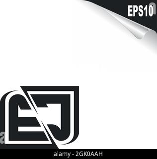 Initial EJ logo design with Shape style, Logo business branding. Stock Vector