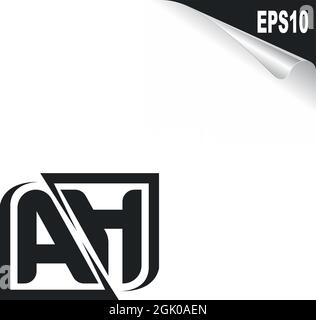 Initial AH logo design with Shape style, Logo business branding. Stock Vector