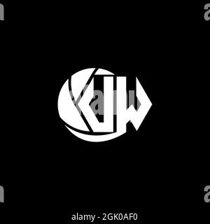 Initial UW logo design Geometric and Circle style, Logo business branding. Stock Vector