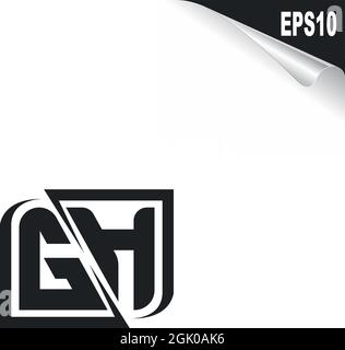 Initial GH logo design with Shape style, Logo business branding. Stock Vector