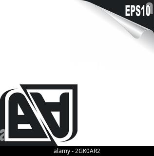 Initial BA logo design with Shape style, Logo business branding. Stock Vector