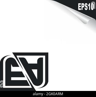 Initial EA logo design with Shape style, Logo business branding. Stock Vector
