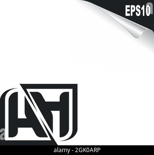 Initial HH logo design with Shape style, Logo business branding. Stock Vector