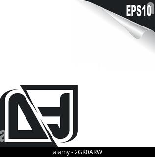 Initial DF logo design with Shape style, Logo business branding. Stock Vector