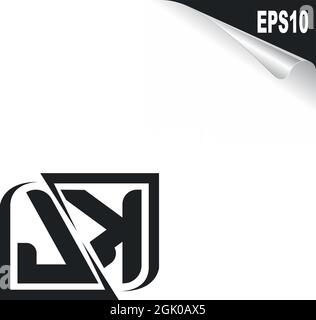 Initial JK logo design with Shape style, Logo business branding. Stock Vector