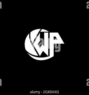 Initial WP logo design Geometric and Circle style, Logo business branding. Stock Vector