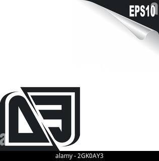 Initial DE logo design with Shape style, Logo business branding. Stock Vector