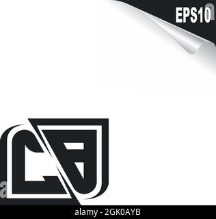 Initial CB logo design with Shape style, Logo business branding. Stock Vector