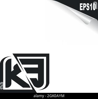 Initial KE logo design with Shape style, Logo business branding. Stock Vector