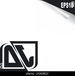 Initial DJ logo design with Shape style, Logo business branding. Stock Vector