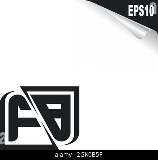 Initial FB logo design with Shape style, Logo business branding. Stock Vector