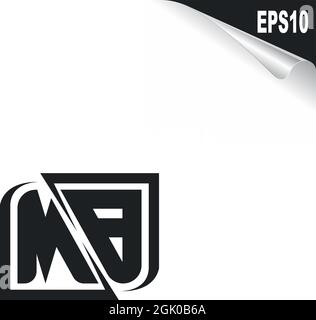Initial MB logo design with Shape style, Logo business branding. Stock Vector