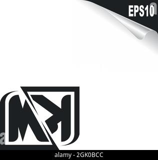 Initial MK logo design with Shape style, Logo business branding. Stock Vector