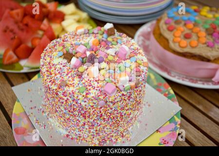 Decorated birthday cakes Stock Photo